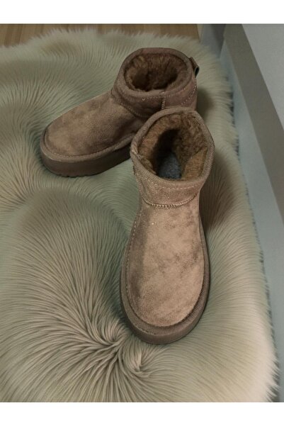 onexsports Thick-Soled Women's Suede Fur-Lined High-Heeled Sole Winter Ankle Short Boots