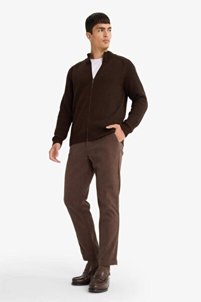 DeFacto Tailored Regular Fit Straight Leg Corded Fabric Velvet Trousers (25 Wn)