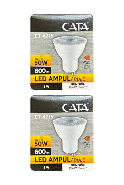Avarson (2 Adet) Cata 8W (50W) 3000K (Sarı Işık) GU10 Duylu Led Spot Ampul