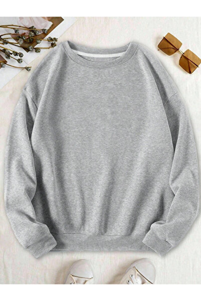 one button Hanorac unisex de culoare uni cu guler rotund