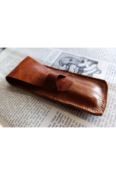 Mahfuz Crazy Real Leather Pen Holder for Your Special Pens (for 2*3 Pens) 27 cm \ 6 cm Lmn4