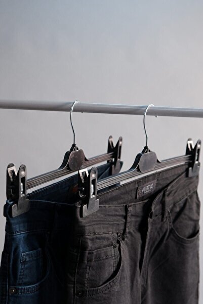 Genel Markalar 10 Adet Pantolon Askısı, Mandallı Pantolon Etek Askısı, Ayarlanabilir Mandallı Askı 36-38 cm