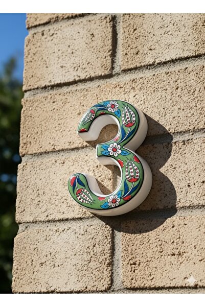 Artiser SERAMİK 3, SERMİK KAPI NUMARASI, DEKORATİF SERAMİK RAKAM,