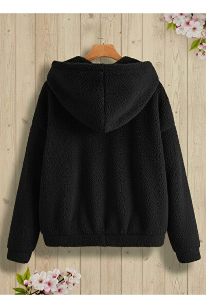 NewCabin Women's Plush Zippered Hooded Fleece Sweatshirt – Soft Textured Comfortable Oversized Models