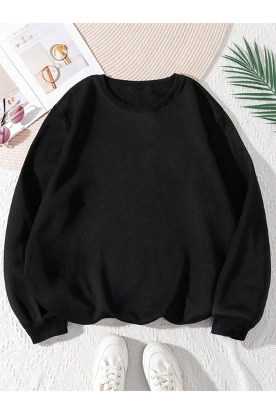 one button Hanorac unisex de culoare uni cu guler rotund