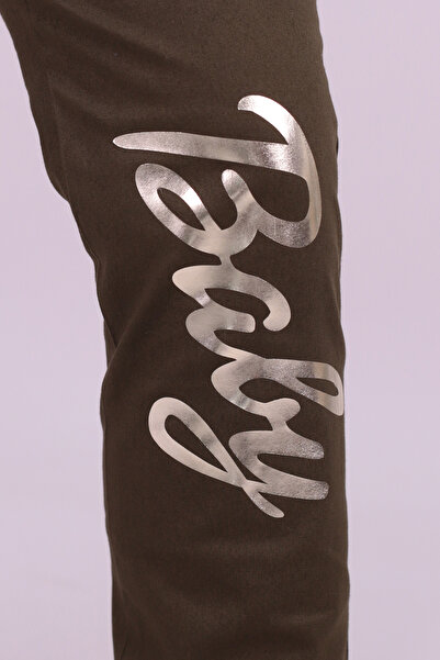 armonika Women's Khaki Pockets Stone Detailed Cargo Pocket Pants Arm-26K136020