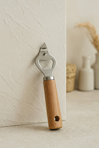 Bohemian فتاحة زجاجات من الفولاذ المقاوم للصدأ بمقبض خشبي طبيعي