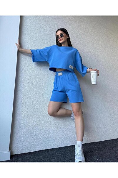 LUSHN Unisex Cappitone Printed T-Shirt and Shorts Set