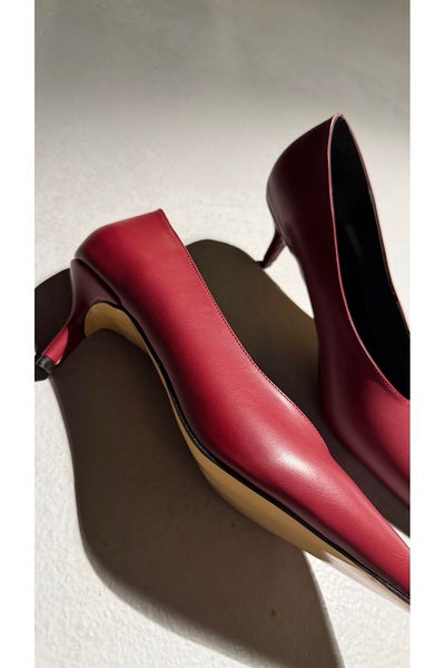 Eataly Shoes Burgundy Basic Low Heel Women's Shoes