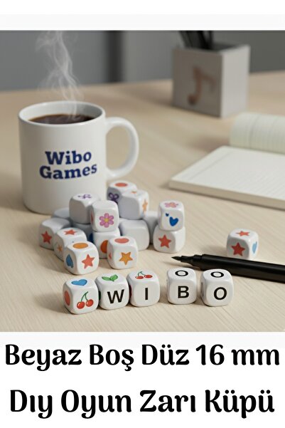 Wibo White Blank Acrylic Cube Dice - Flat Blank Game Dice Set for DIY Hobby and Teaching (10 Pieces)