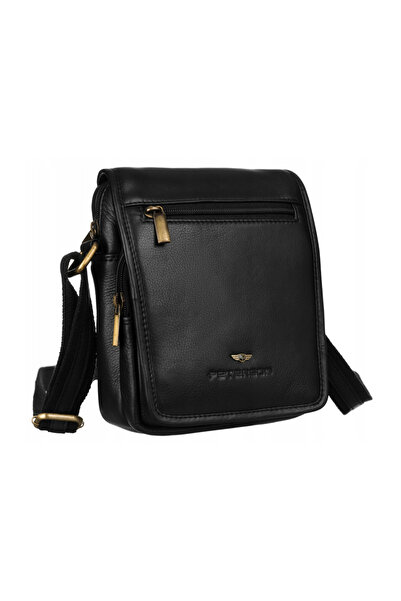 Other Geantă bărbătească din piele cu buzunar exterior cu fermoar - Peterson