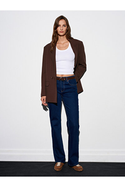 Dilvin 72079 Ζώνη από καστόρι με τζιν-μπλε ναυτικό χρώμα