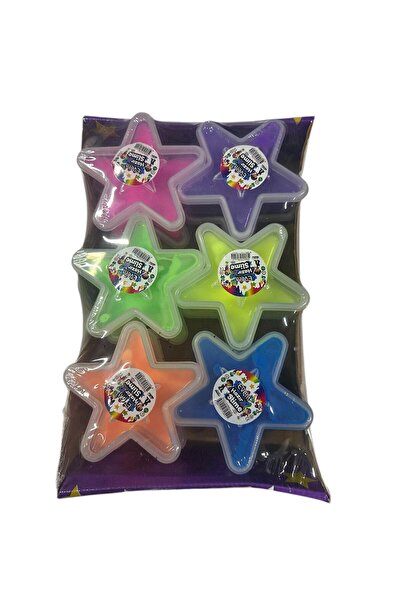 Genel Markalar 12 Adet 6 Farklı Renk Yıldız Slime Hazır Slime Hazır Slaym Oyu...