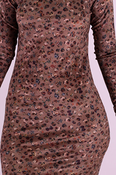 armonika Women's Mink Floral Velvet Dress Arm-26K136052