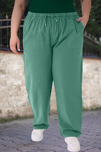 Malerind Large Size Trousers Look Comfortable Fit Raw Cloth Sweatpants Linen 100% Cotton