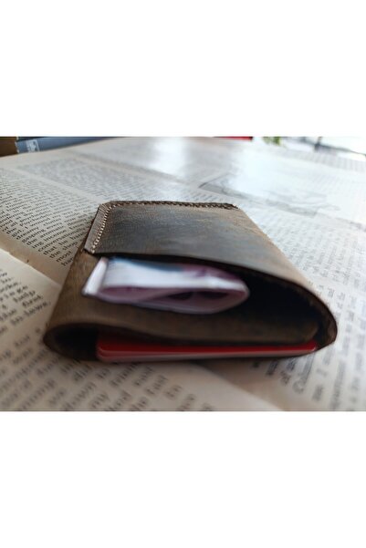 Mahfuz Genuine Leather Fully Handmade Minimalist Wallet Card Holder 9.5X7 cm Lmn16