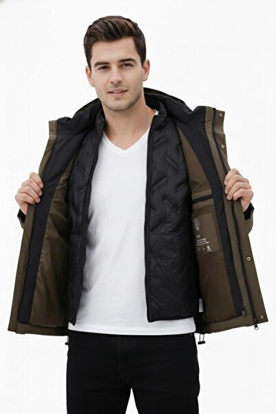 DYNAMO Erkek Kapüşonlu Spor Mont 2 Parça Regular Fit 3362 BGL-ST04898