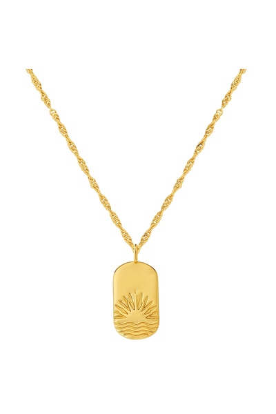 Glanzstücke München Silberhalskette Kette mit Anhänger Sterling Silber gelbgold