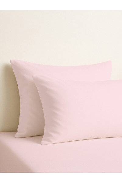 PureText |   Purecomfort |   100% Natural Cotton 2-Piece Pillowcase Set |   Powder Pink