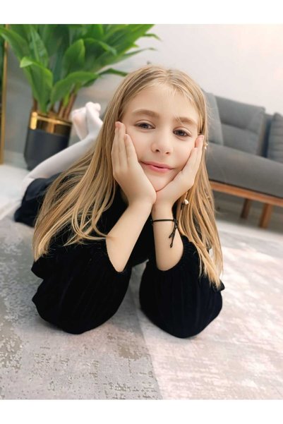 VALERY Velvet Girl's Peter Pan collar Piece Dress