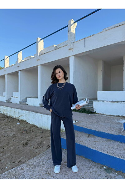 MİA NOURA Women's Suit with Striped Tirl Tiril Fabric