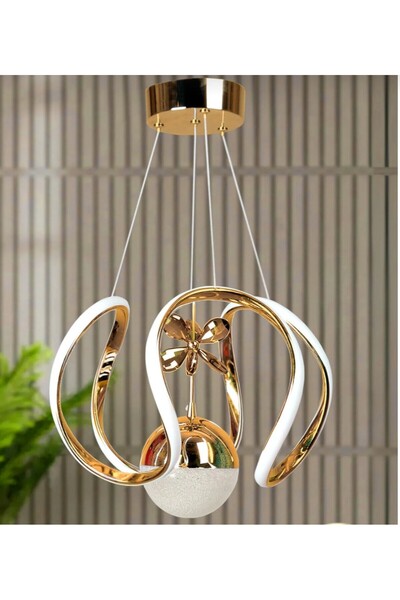 AKARSU AVİZE Ahtapot model gold kaplama aleminyum yemek odasi yatak odasi salon odasi 3 renk led sarkit avize