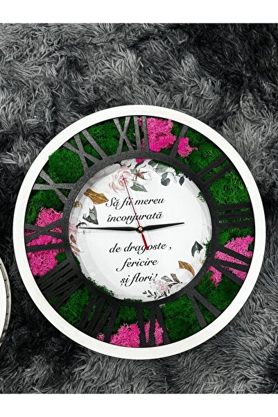 OEM 40cm clock decorated with lichens