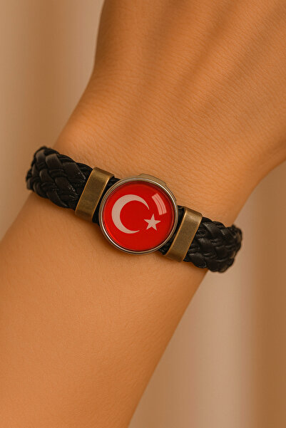 Herşey Nota سوار منسوج من الخيوط مع شكل العلم التركي |   للجنسين، تصميم ذو مع...