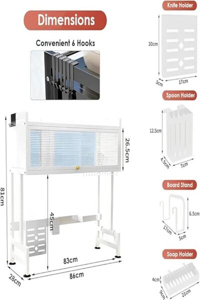 Generic Heavy Duty Over The Sink Dish Drying Stand 3 Tier Large Dish Rack Over The Counter Dish Drying Rack