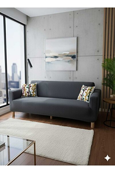 NEŞELİ HOME NeseliHome Bohem Jagarlı Kumaş Tüm Giydirme Koltuk Örtüsü 3-3-1-1