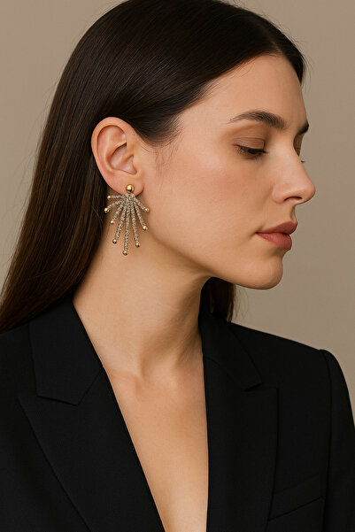 Mivra Taş Işıltılı VIP Çelik Küpe Kadın