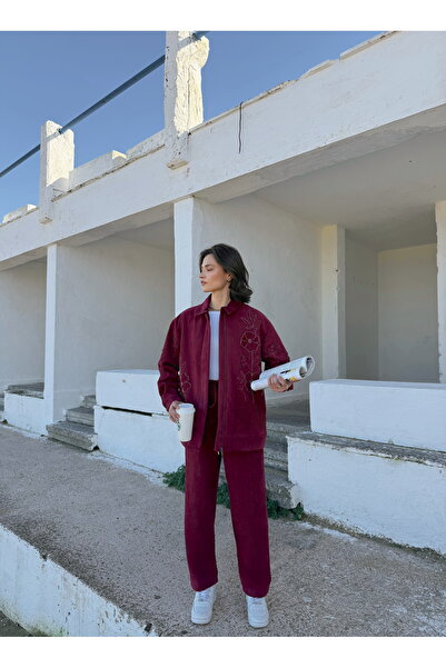 MİA NOURA Women's Front and Sleeves Embroidered with Beads Suitable for Suitablefor Suit