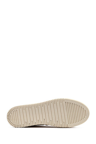 Derimod Women's Beige Lace-Up Thick Soled Patterned Leather Sneaker 25Afd142114