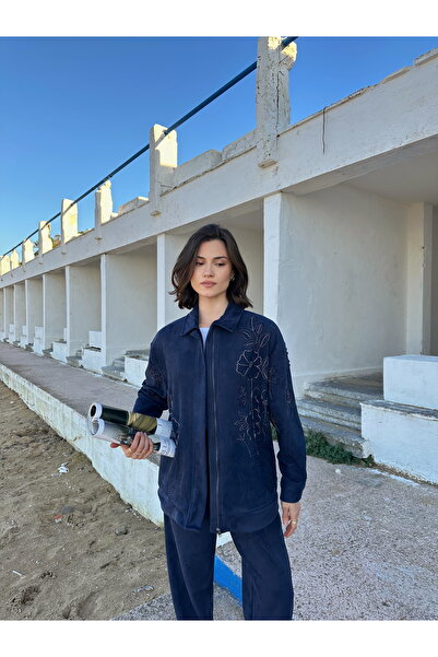 MİA NOURA Women's Front and Sleeves Embroidered with Beads Suitable for Suitablefor Suit