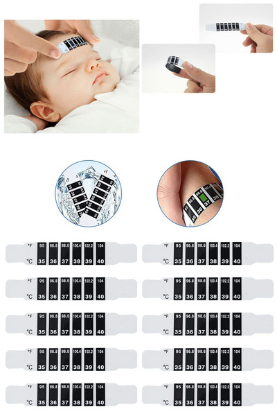 TechnoStation Pratik Tek Kullanımlık Ateş Ölçme Aleti Şerit Ateş Ölçer Bebek ...