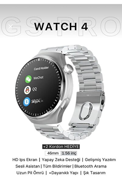 Universal WACH PRO Akıllı Saat (3+1 Kayış Dahil, AMOLED Ekran, Metal Kasa) AN...