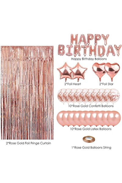 Generic A set of 40 rose gold balloon decorations for birthday parties.