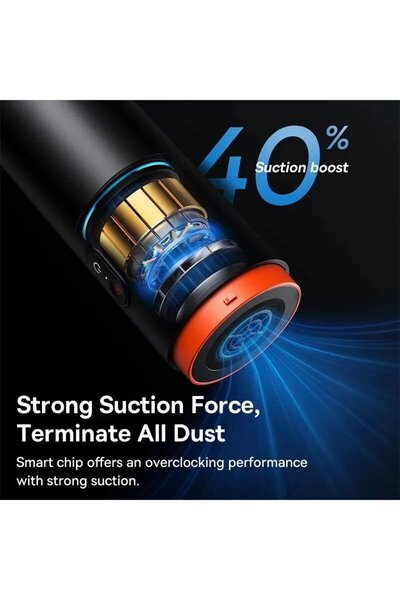 Baseus مكنسة كهربائية صغيرة محمولة للسيارة بقوة 6000 باسكال، مكنسة كهربائية ومنفاخ 2 في 1