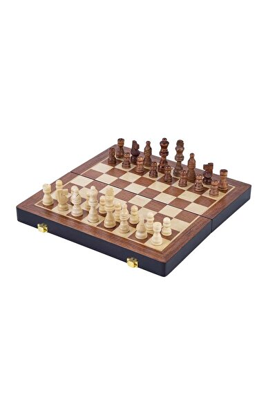 Longfield Games Joc de șah, cutie pliabilă din lemn 38 x 38 x 2,5 cm