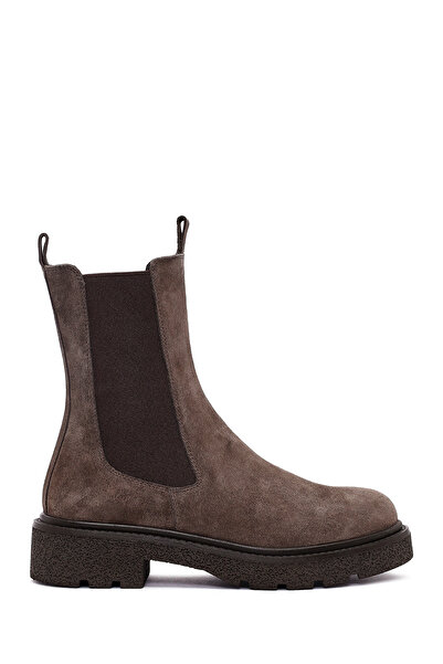 Derimod Kadın Vizon Kalın Tabanlı Süet Deri Chelsea Bot 25WFD511610