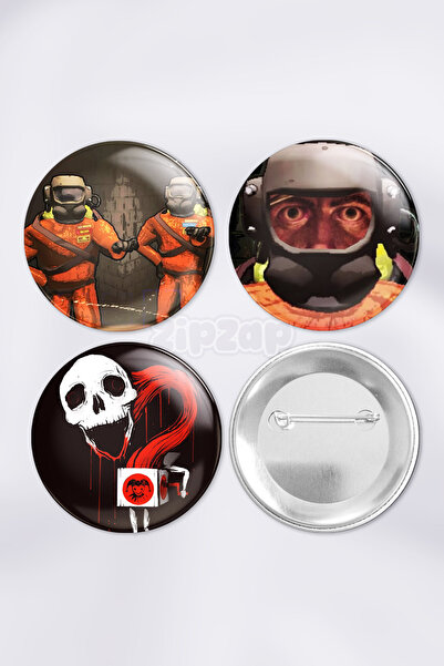 ZipZap Set de insignă cu buton cu ace pentru jocuri video Lethal Company (3 b...