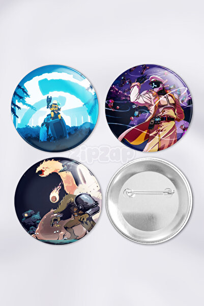 ZipZap Set de insignă cu buton cu ace pentru jocuri video Risk of Rain (3 buc...