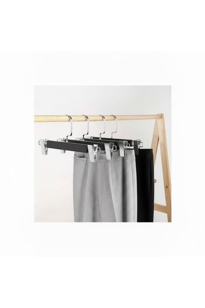 Faravis Atelier Black Wooden Trouser and Skirt Hanger with American Hook 10 Pieces Special Series