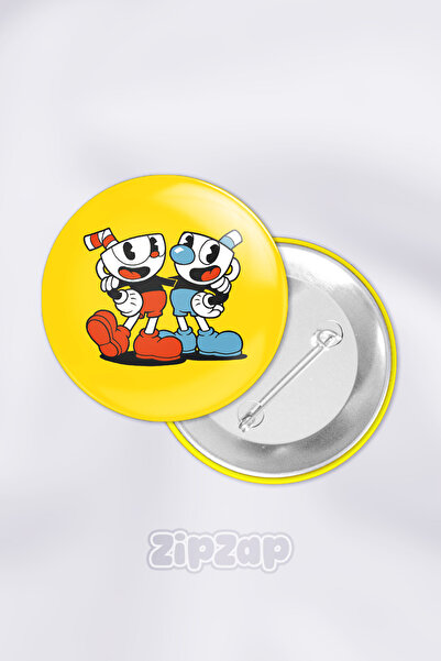 ZipZap Σετ σήματος με κουμπιά με καρφίτσες για βιντεοπαιχνίδια Cuphead (1 ΤΕΜ.)