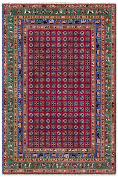 Pastel Home Renkli Pazırık Halısı Tasarım Şönil Halı Kilim Yolluk Kaymaz Yıkanabilir Saçaklı Salon Mutfak