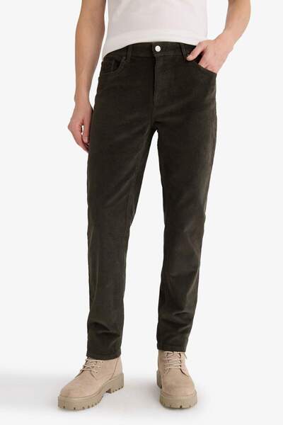 DeFacto Regular Fit Corded Fabric Velvet Trousers F3800Ax25Au