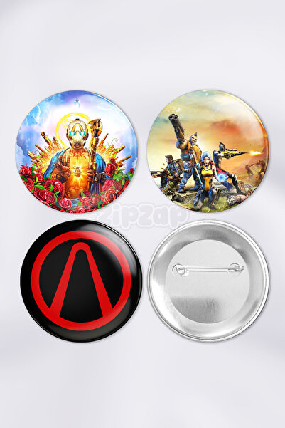 ZipZap Set de insignă cu buton cu ace pentru jocul video Borderlands (3 bucăți)