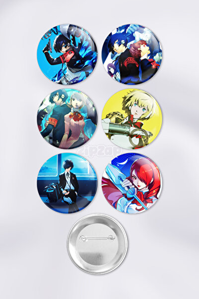 ZipZap مجموعة شارات زينة لحقيبة ألعاب الفيديو بيرسونا 3 (6 قطع)