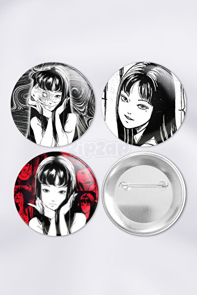 ZipZap مجموعة شارات زينة للحقائب مستوحاة من أنمي ومانغا جونجي إتو تومي (3 قطع)