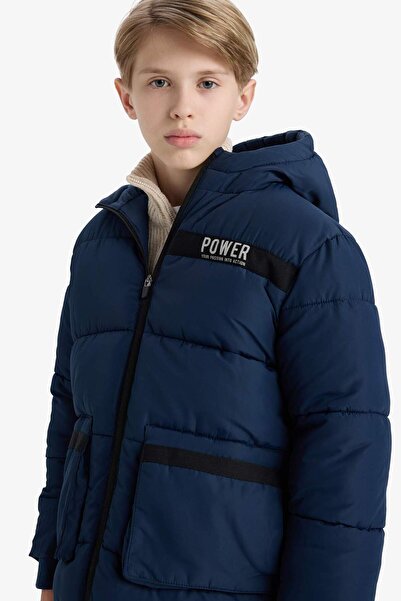 DeFacto Boy's Water Repellent K Hooded Fleece-Lined Parka E9374A825Wn